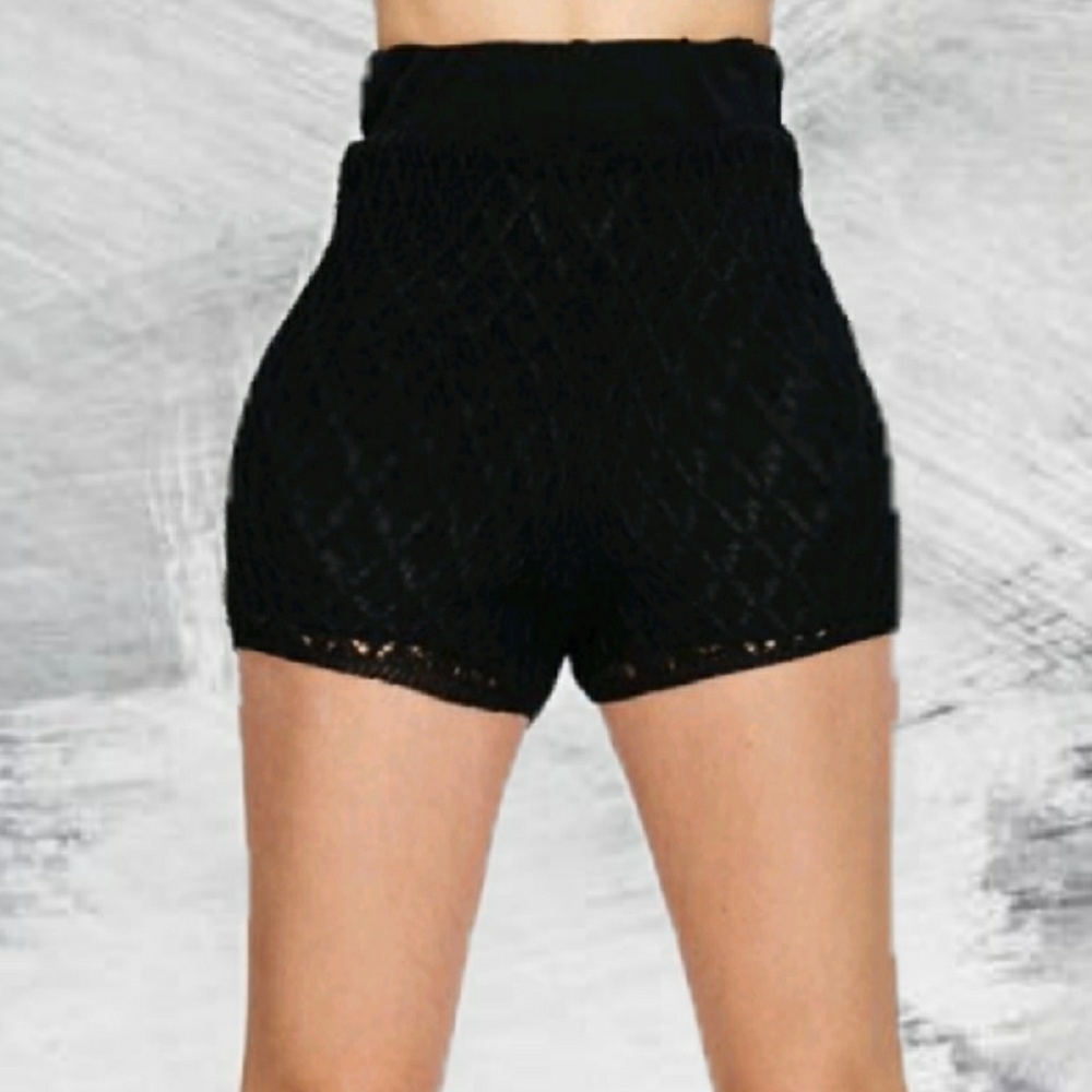 “Don't Forget Me Shorts" Black lined Crochet - Picture 10 of 12